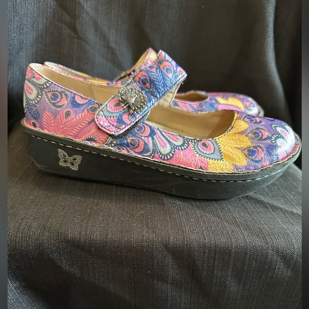 Algeria Paloma Peacock Colorful Mary Jane Shoes 37 us 7-7.5 - Picture 3 of 8